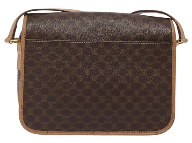 Céline CELINE Macadam Canvas Schultertasche aus PVC-Leder in Braun Gold Auth ki5724 Golden - Ansicht 2