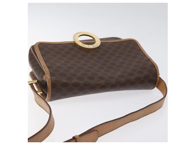 Céline CELINE Macadam Canvas Schultertasche aus PVC-Leder in Braun Gold Auth ki5724 Golden - Ansicht 6
