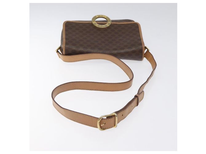 Céline CELINE Macadam Canvas Schultertasche aus PVC-Leder in Braun Gold Auth ki5724 Golden - Ansicht 7