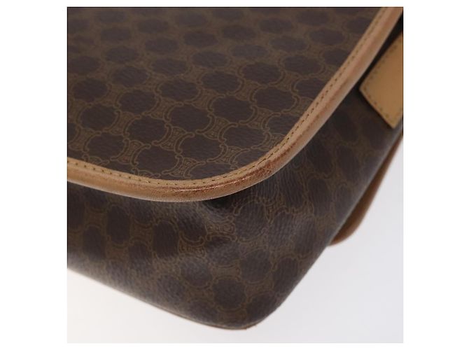 Céline CELINE Macadam Canvas Schultertasche aus PVC-Leder in Braun Gold Auth ki5724 Golden - Ansicht 9