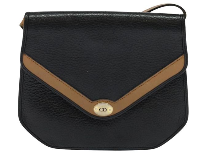 Borsa a Spalla Christian Dior in Pelle Nera e Oro Auth BA2043 Nero D'oro - vista 13