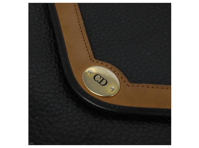 Borsa a Spalla Christian Dior in Pelle Nera e Oro Auth BA2043 Nero D'oro - vista 17