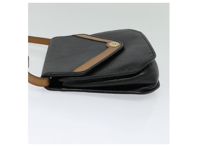 Borsa a Spalla Christian Dior in Pelle Nera e Oro Auth BA2043 Nero D'oro - vista 3