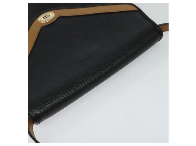 Borsa a Spalla Christian Dior in Pelle Nera e Oro Auth BA2043 Nero D'oro - vista 6
