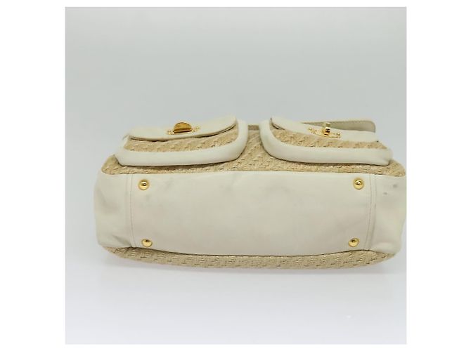 Miu Miu Handtasche aus Leder und Stroh 2 in 1 beige gold Auth 120561 Golden - Ansicht 5