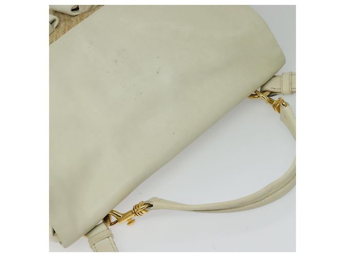 Miu Miu Handtasche aus Leder und Stroh 2 in 1 beige gold Auth 120561 Golden - Ansicht 6