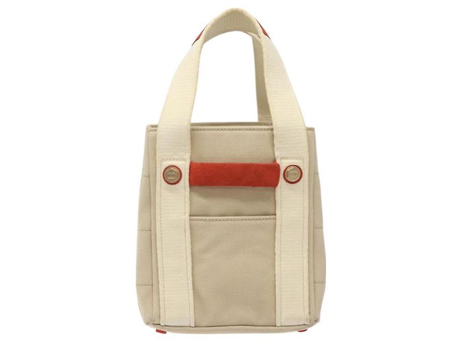 Borsa a mano CHANEL in tela beige CC Auth bs25378 - vista 13