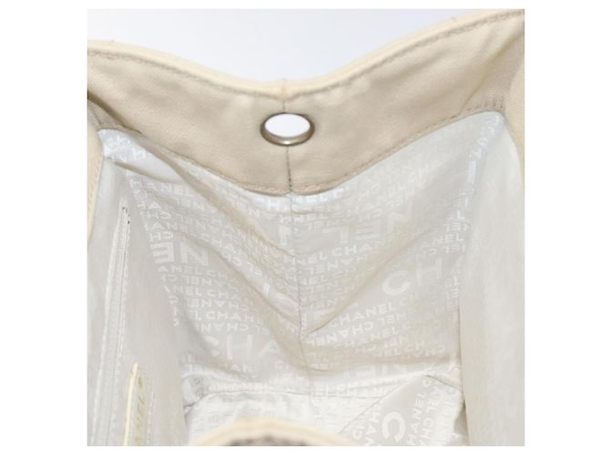 Borsa a mano CHANEL in tela beige CC Auth bs25378 - vista 19