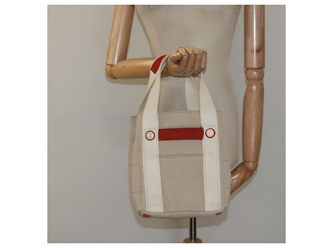 Borsa a mano CHANEL in tela beige CC Auth bs25378 - vista 22