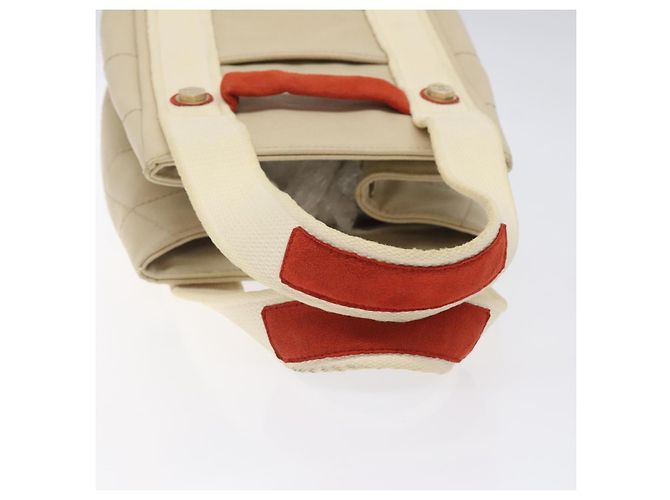 Borsa a mano CHANEL in tela beige CC Auth bs25378 - vista 7