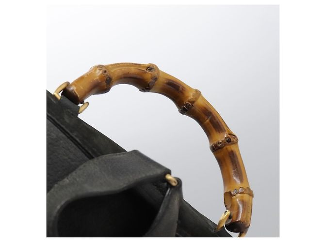 Zaino Gucci Bamboo Camoscio Nero Oro 003 1998 0016 Auth th6031 D'oro - vista 14