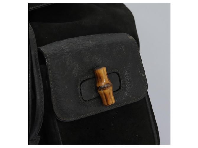 Zaino Gucci Bamboo Camoscio Nero Oro 003 1998 0016 Auth th6031 D'oro - vista 22