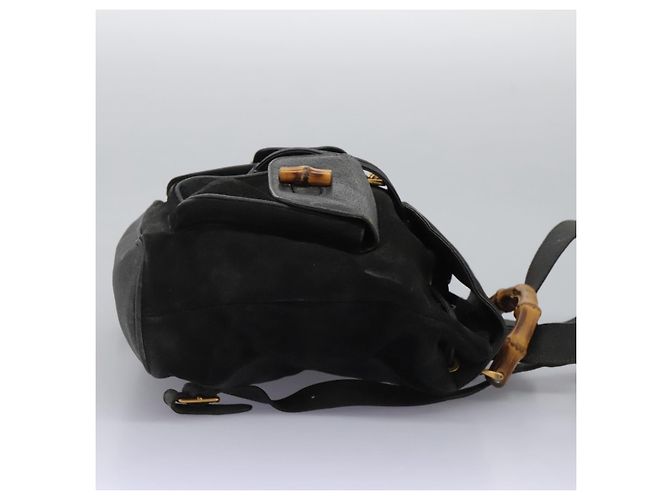 Zaino Gucci Bamboo Camoscio Nero Oro 003 1998 0016 Auth th6031 D'oro - vista 4