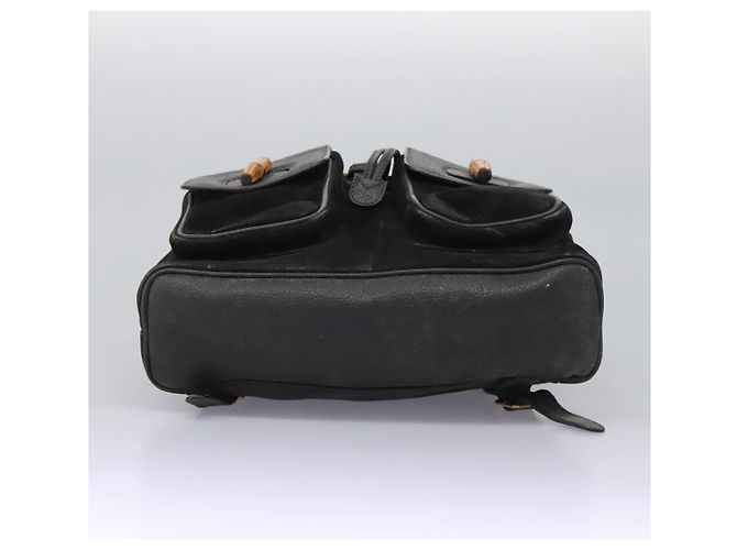 Zaino Gucci Bamboo Camoscio Nero Oro 003 1998 0016 Auth th6031 D'oro - vista 5