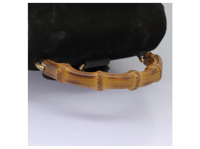 Zaino Gucci Bamboo Camoscio Nero Oro 003 1998 0016 Auth th6031 D'oro - vista 7
