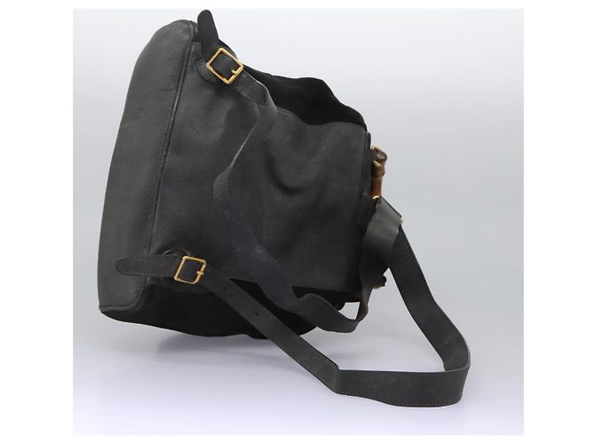 Zaino Gucci Bamboo Camoscio Nero Oro 003 1998 0016 Auth th6031 D'oro - vista 8