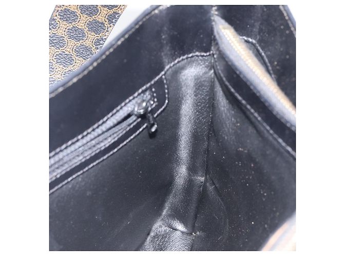 Céline Sac à épaule en toile Macadam CELINE en cuir PVC noir et or Auth yk18139 Doré - vue 18