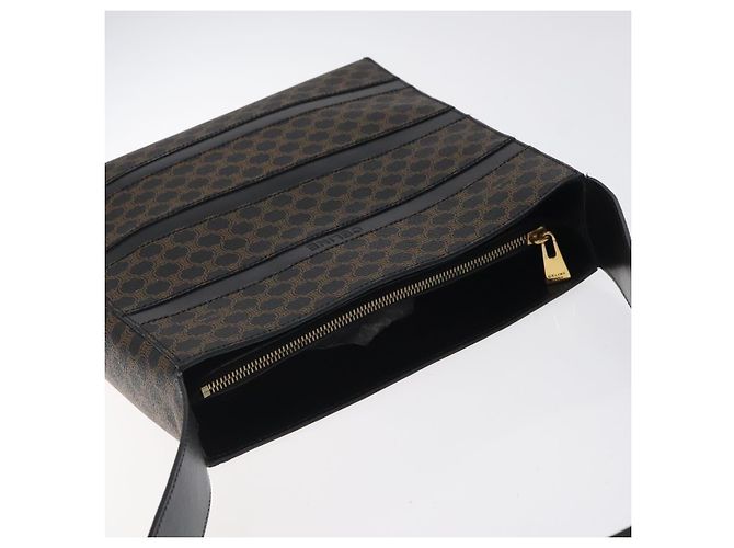 Céline Sac à épaule en toile Macadam CELINE en cuir PVC noir et or Auth yk18139 Doré - vue 6