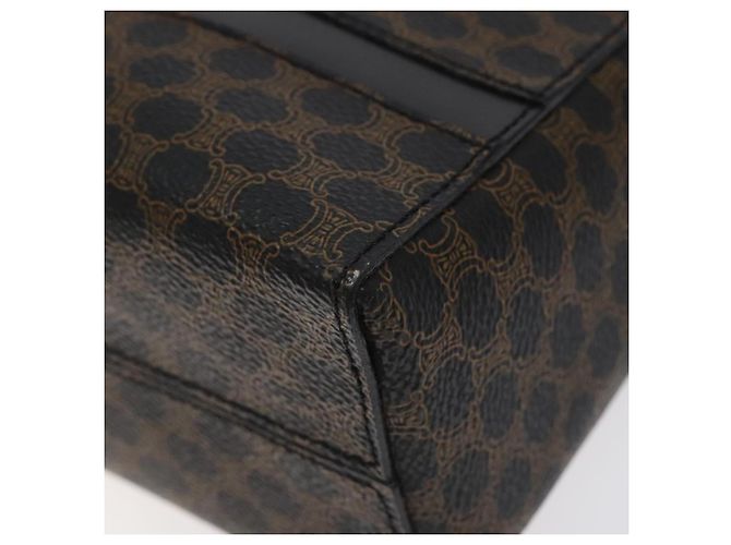 Céline Sac à épaule en toile Macadam CELINE en cuir PVC noir et or Auth yk18139 Doré - vue 9