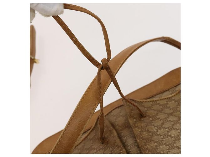 Céline Borsa a spalla in tela Macadam CELINE beige oro Auth bs25460 D'oro - vista 10
