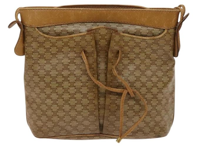 Céline Borsa a spalla in tela Macadam CELINE beige oro Auth bs25460 D'oro - vista 13