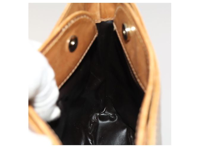 Céline Borsa a spalla in tela Macadam CELINE beige oro Auth bs25460 D'oro - vista 18