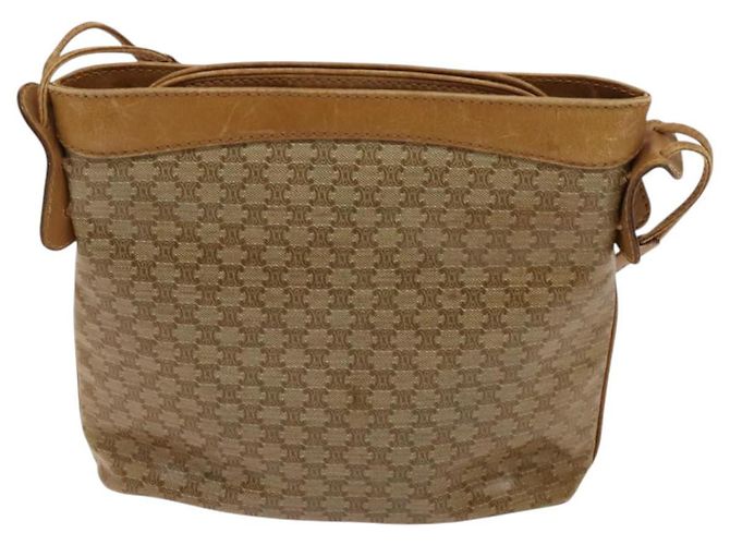 Céline Borsa a spalla in tela Macadam CELINE beige oro Auth bs25460 D'oro - vista 2