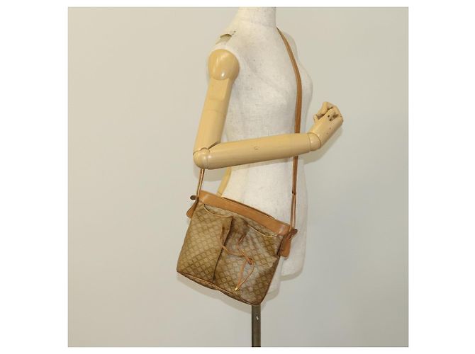 Céline Borsa a spalla in tela Macadam CELINE beige oro Auth bs25460 D'oro - vista 20