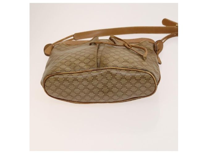 Céline Borsa a spalla in tela Macadam CELINE beige oro Auth bs25460 D'oro - vista 5