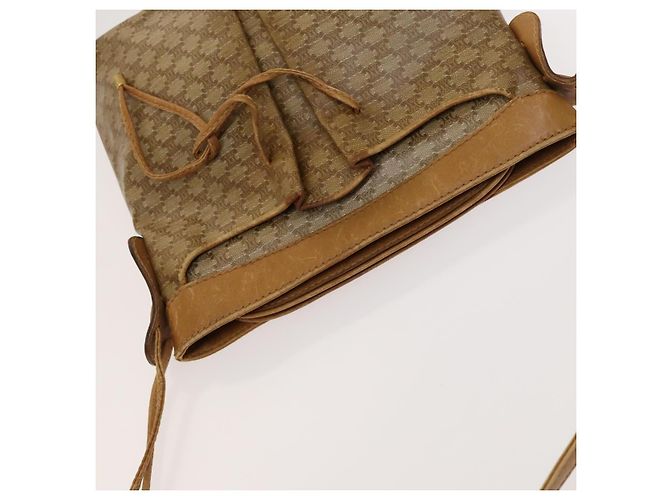 Céline Borsa a spalla in tela Macadam CELINE beige oro Auth bs25460 D'oro - vista 6