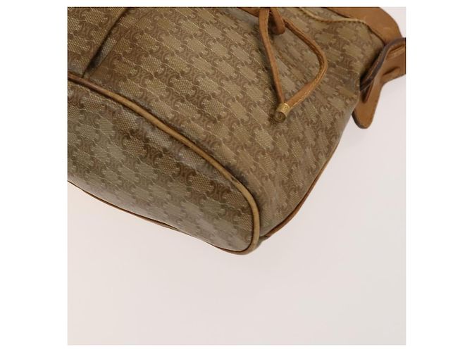 Céline Borsa a spalla in tela Macadam CELINE beige oro Auth bs25460 D'oro - vista 9