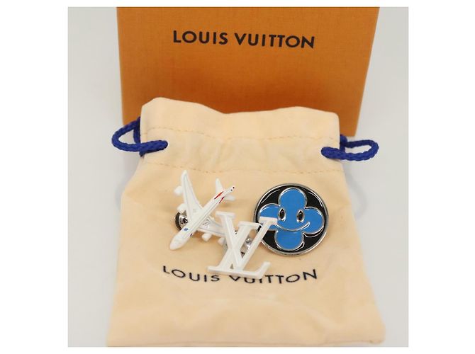 LOUIS VUITTON Spilla Comics metallo Bianco MP3311 LV Auth 122853 - vista 12