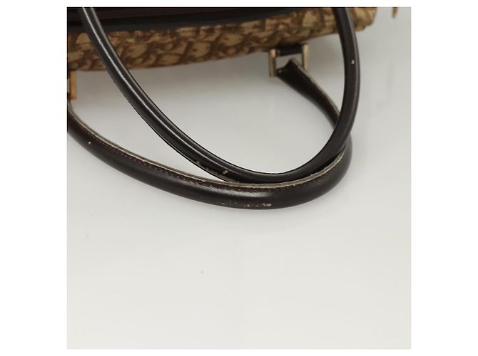 Bolsa de mão em lona Trotter Christian Dior marrom ouro Auth 120616 Dourado - vista 8