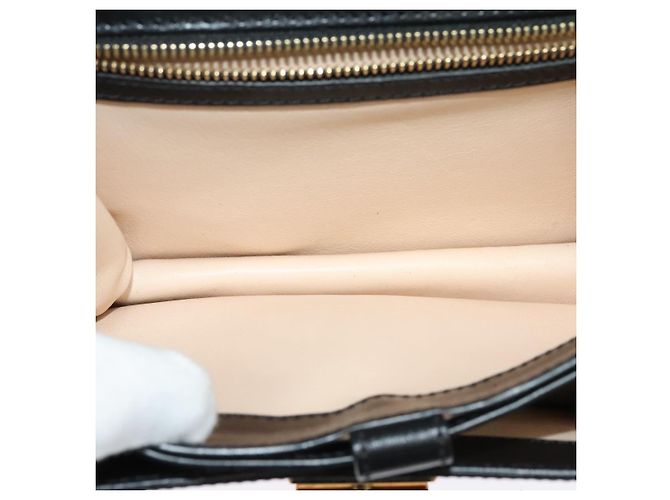 Chloé Borsa a Spalla Chloe in Pelle Nera Oro Auth 123811 Nero D'oro - vista 11