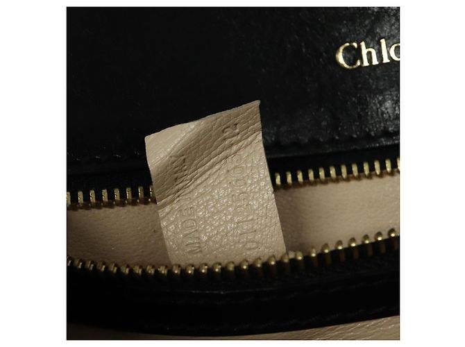 Chloé Borsa a Spalla Chloe in Pelle Nera Oro Auth 123811 Nero D'oro - vista 12