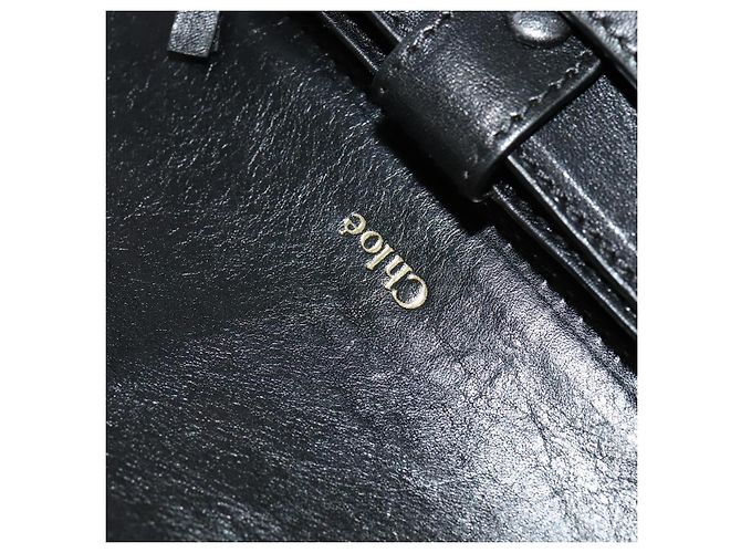 Chloé Borsa a Spalla Chloe in Pelle Nera Oro Auth 123811 Nero D'oro - vista 17