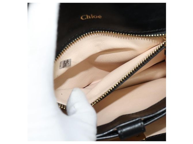 Chloé Borsa a Spalla Chloe in Pelle Nera Oro Auth 123811 Nero D'oro - vista 21