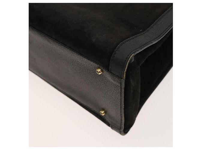 Bamboo Borsa a mano GUCCI in bambù in suede nero e oro Auth mr1297 D'oro - vista 15