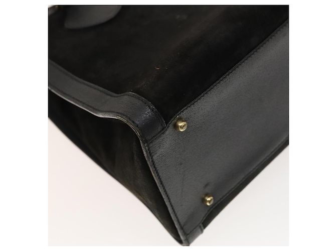 Bamboo Borsa a mano GUCCI in bambù in suede nero e oro Auth mr1297 D'oro - vista 16
