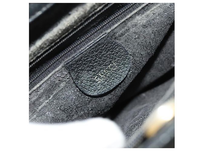 Bamboo Borsa a mano GUCCI in bambù in suede nero e oro Auth mr1297 D'oro - vista 17