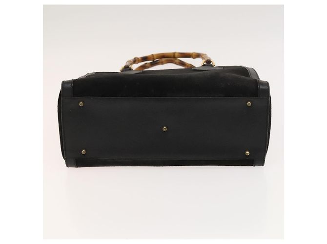 Bamboo Borsa a mano GUCCI in bambù in suede nero e oro Auth mr1297 D'oro - vista 5