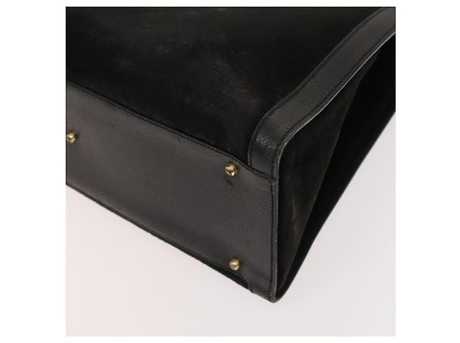 Bamboo Borsa a mano GUCCI in bambù in suede nero e oro Auth mr1297 D'oro - vista 9