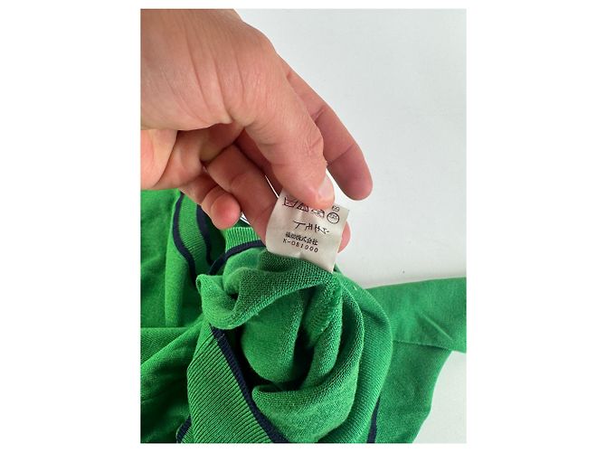 Vintage Yves Saint Laurent Rundhalspullover grün schwarz M - Ansicht 6
