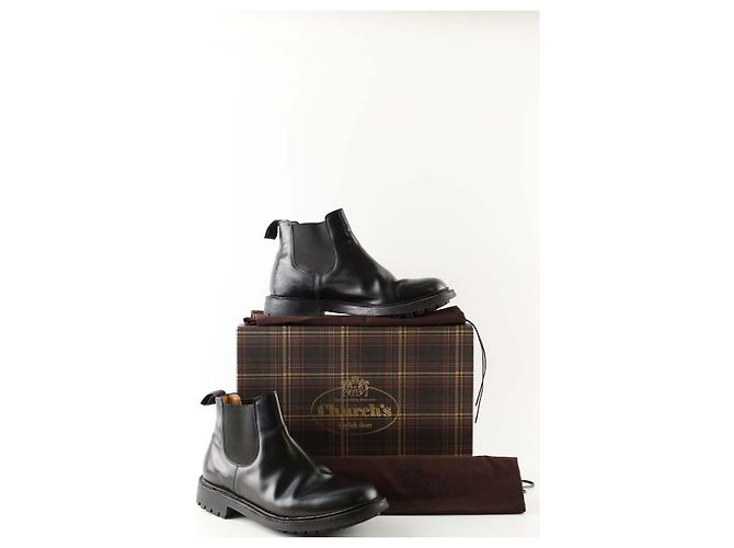 Botas Church's de couro pretas - vista 7