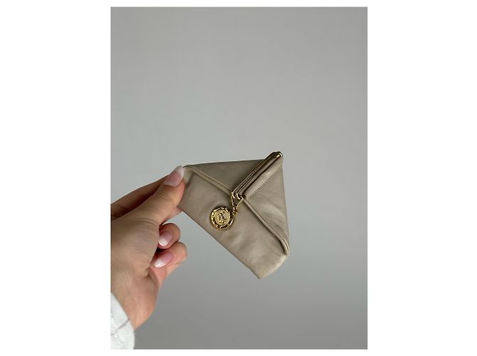 Céline Vintage Celine Leather Card Holder Beige - view 2