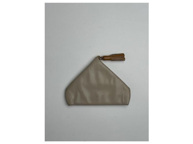 Céline Vintage Celine Leather Card Holder Beige - view 6