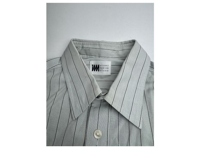 Vintage Issey Miyake Karierte Hemd Weiß M Grau - Ansicht 14