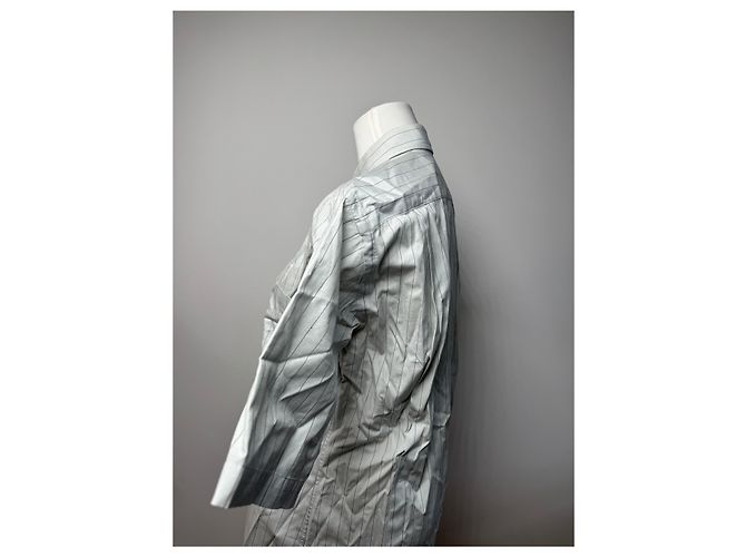 Vintage Issey Miyake Karierte Hemd Weiß M Grau - Ansicht 2