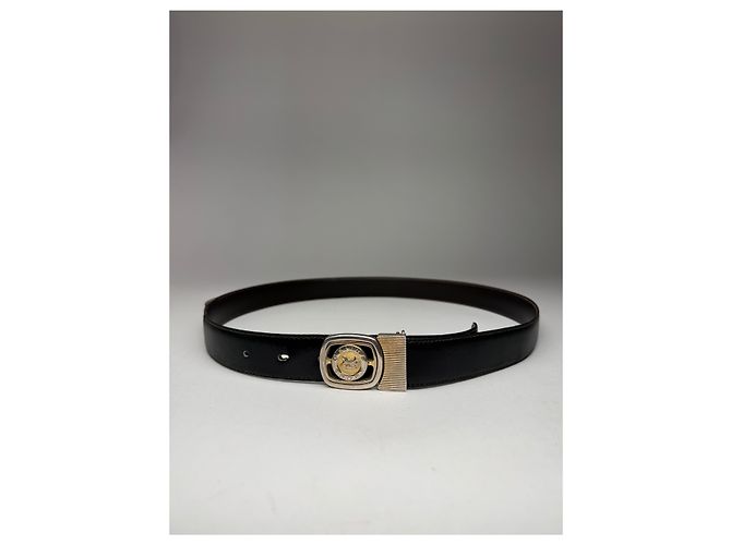 Céline Cintura in pelle nera Vintage Celine Paris Sport Nero - vista 4