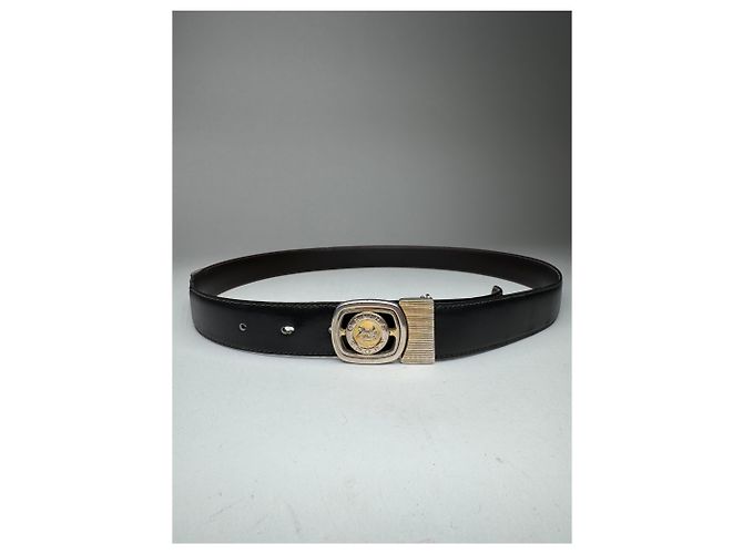 Céline Cintura in pelle nera Vintage Celine Paris Sport Nero - vista 8